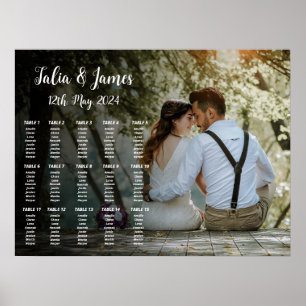 Wedding seating chart poster with photo