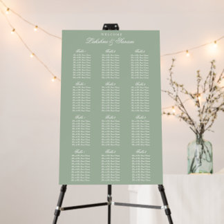 Wedding Seating Chart Sage Green Foam Board