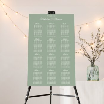 Wedding Seating Chart Sage Green Foam Board by WeddingShop88 at Zazzle