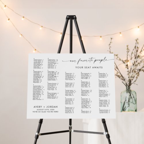 Wedding Seating Chart Sign Alphabetical Seating Foam Board