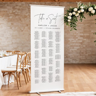 Wedding Seating Chart Sign, Alphabetical Seating Retractable Banner