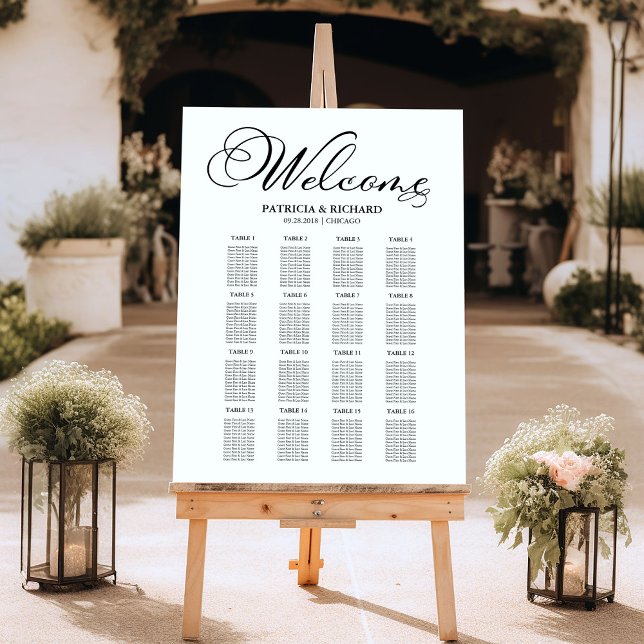Wedding Seating Chart Sign Elegant Script (Creator Uploaded)