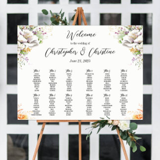 Wedding seating chart sign  poster