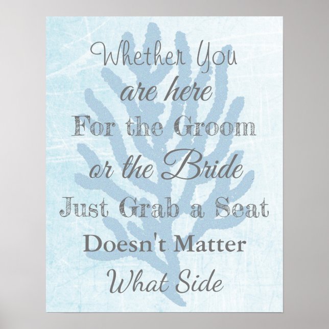 Wedding Seating Chart, Sit "wherever"  Poster (Front)