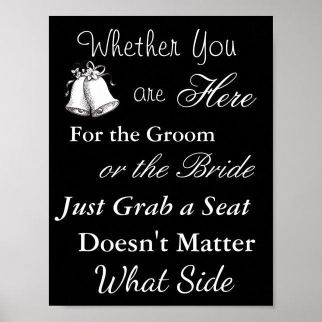 Wedding Seating Chart, Sit "wherever" Poster (Front)