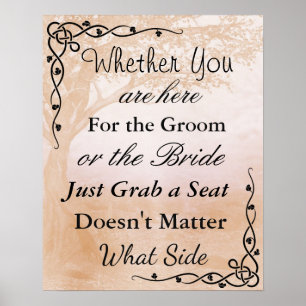 Wedding Seating Chart, Sit "wherever"  Poster