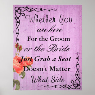 Wedding Seating Chart, Sit "wherever" Poster