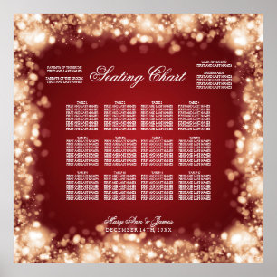 Wedding Seating Chart Sparkling Lights Gold