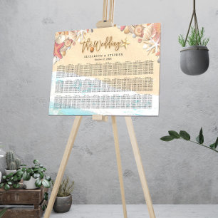 Wedding Seating Chart Summer Sandy Beach Starfish