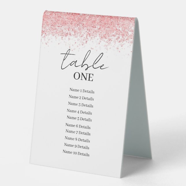 Wedding Seating Chart Table Number Add Guest Names Tent (Front)