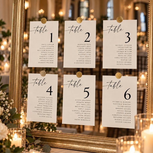 Wedding Seating Chart Table Numbers 5x7 (Creator Uploaded)