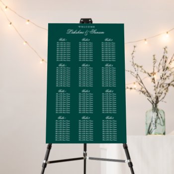 Wedding Seating Chart Teal Green Foam Board by WeddingShop88 at Zazzle