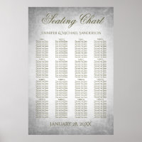 Wedding Seating Chart Vintage Silver