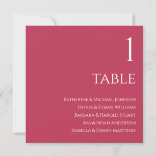 Wedding Seating Chart- Viva Magenta and White Invitation