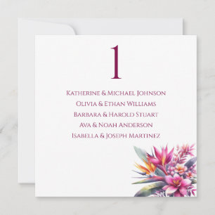 Wedding Seating Chart- Watercolor Tropical Bliss Invitation