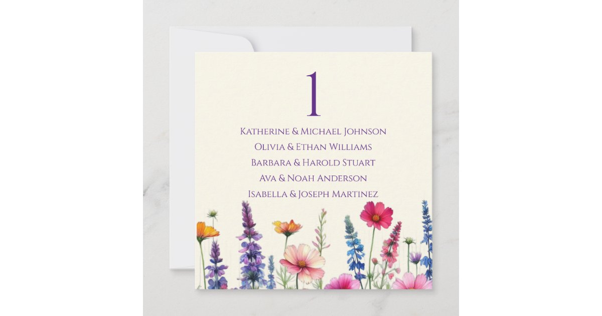 Spring Symphony Invite Wedding Seating Chart- Wildflower Symphony Invitation | Zazzle