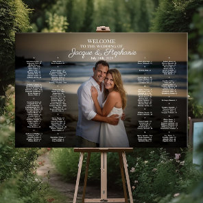 Wedding seating chart with photo alphabetical