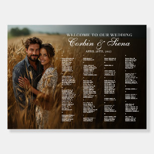Wedding seating chart with photo alphabetical foam board