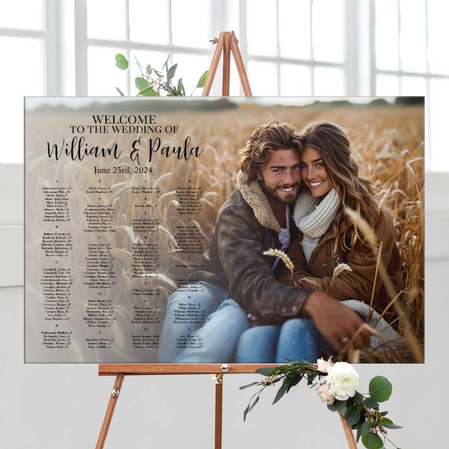 Wedding seating chart with photo alphabetical foam board (Creator Uploaded)