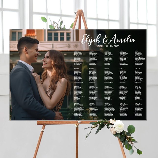 Wedding seating chart with photo editable (Creator Uploaded)