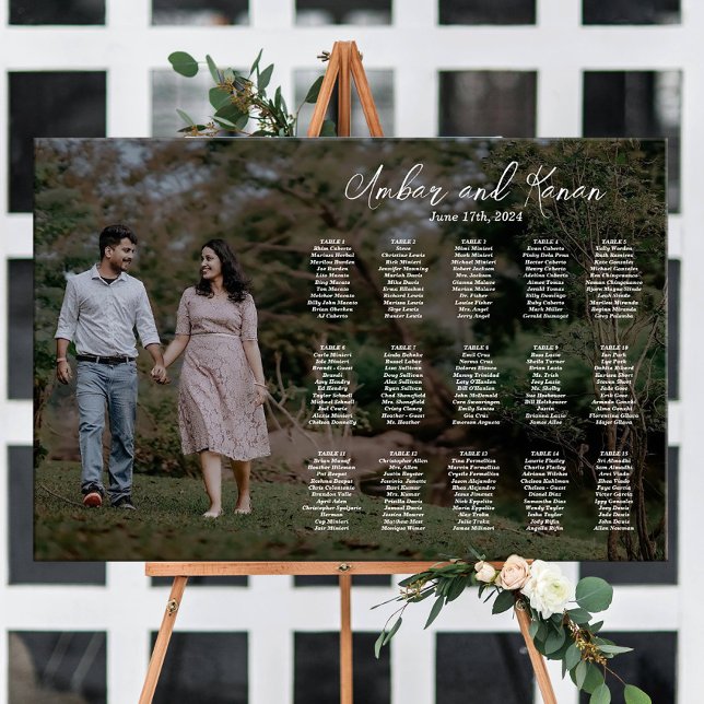 Wedding seating chart with photo editable (Creator Uploaded)