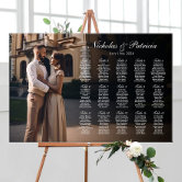 Wedding seating chart with photo elegant