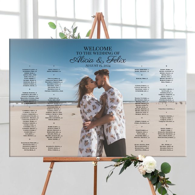 Wedding seating chart with photo modern elegant (Creator Uploaded)