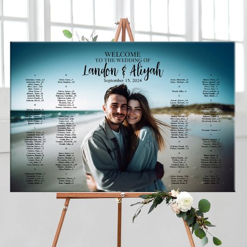 Wedding seating chart with photo modern elegant