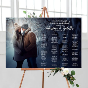 Wedding seating chart with photo winter wonderland