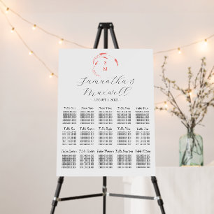 Wedding Seating Charts Classic Monogram Peach Foam Board