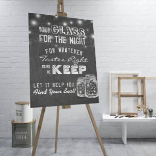 Wedding Seating Glass For The Night Find Your Seat Poster