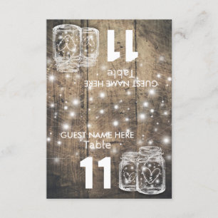 Wedding Seating Place Table Number Mason Jar Light