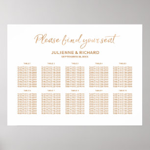 Wedding Seating Plan Rose Gold Lettered Sign