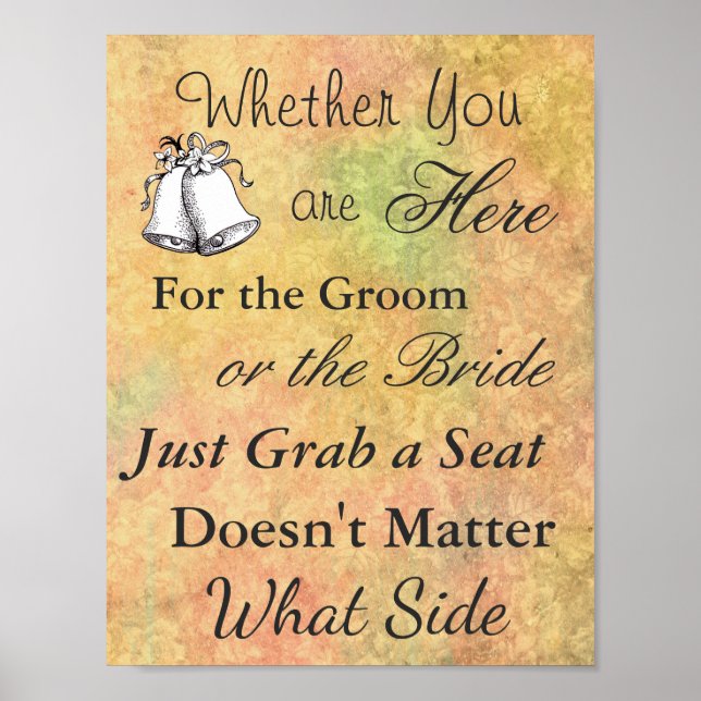 Wedding Seating Poster, Fall Colors Poster (Front)