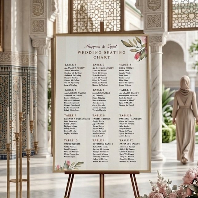 Wedding Seating Sign | Blush Peony Floral (Creator Uploaded)