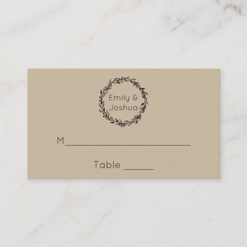 Wedding Seating Simple Template Placecards