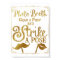 Wedding selfie photo booth sign elegant gold