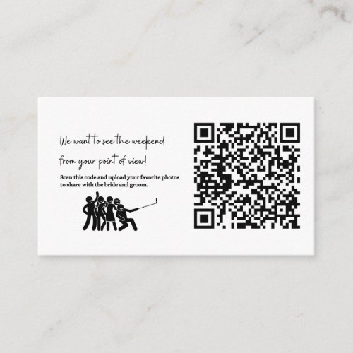 Wedding send us your pictures ADD YOUR QR CODE  Enclosure Card