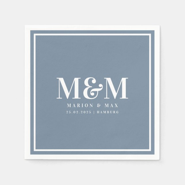 wedding service Dusty Blue 01 Napkins (Front)