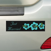 Wedding Set - Tropical - Hibiscus Blue Bumper Sticker (On Car)