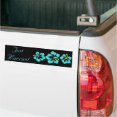 Wedding Set - Tropical - Hibiscus Blue Bumper Sticker (On Truck)