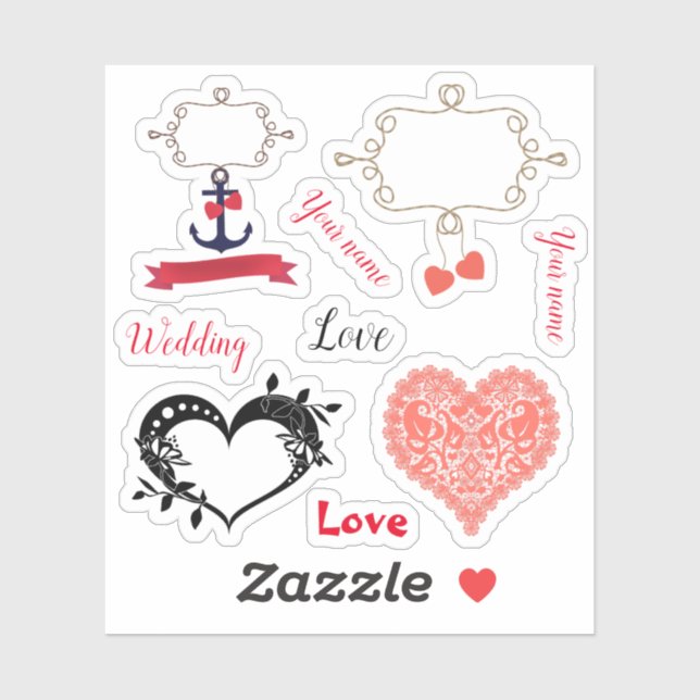 wedding set, wedding, gift, decoration sticker (Sheet)
