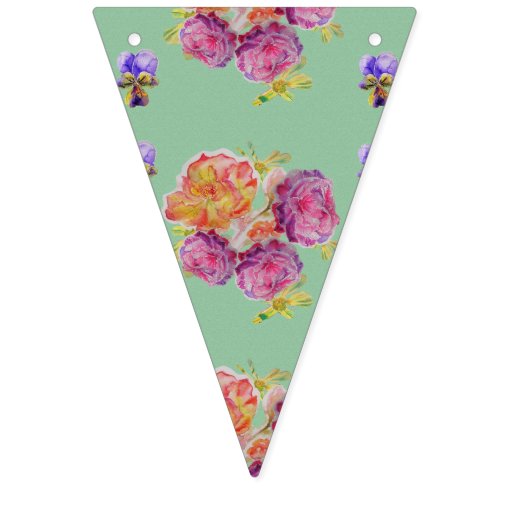 Wedding Shabby Pastel Flowers Floral Party Bunting Bunting Flags | Zazzle