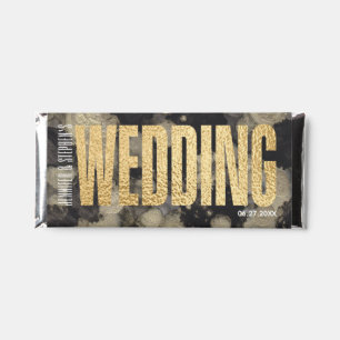 WEDDING Shades of Black n Gold Hershey Bar Favors