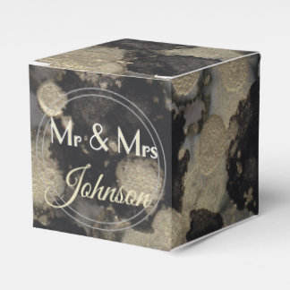 Wedding Shades of Blacks and Golds Classic Favor Boxes