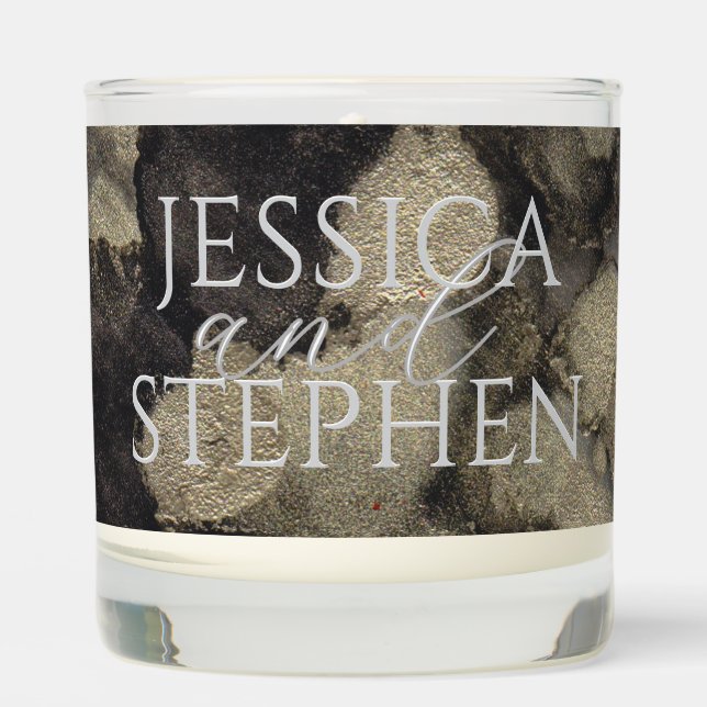 Wedding Shades of Blacks and Golds Scented Candle (Front)