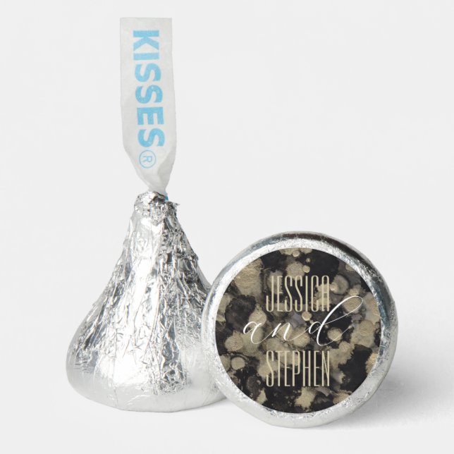 Wedding Shades of Gold n Black Hershey®'s Kisses® (Front)