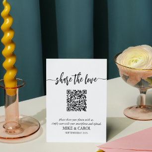 Wedding Share The Love Photo Share QR Code Pedestal Sign