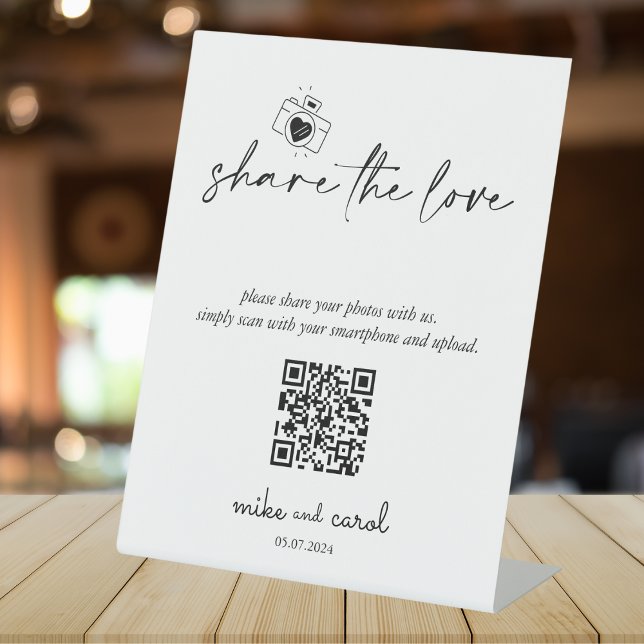 Wedding Share The Love Photo Share QR Code Sign (Creator Uploaded)