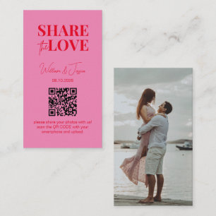 Wedding Share The Love Photo Sharing QR Code Enclosure Card